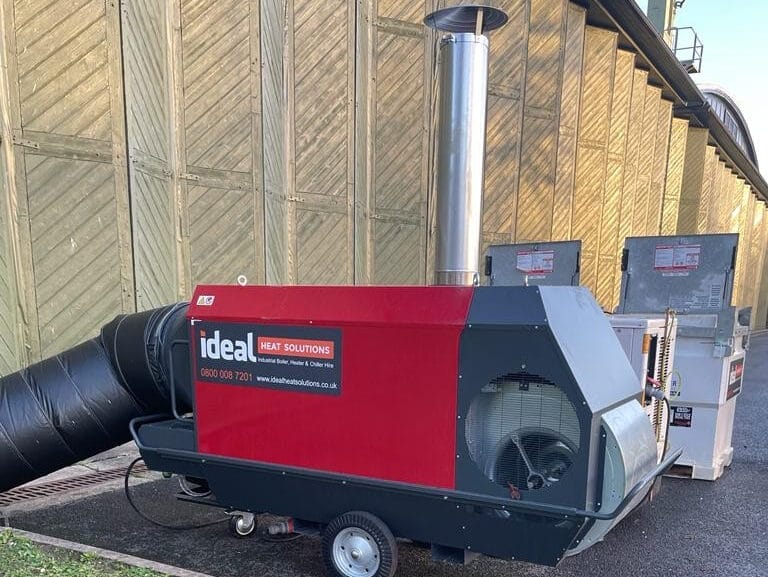 indirect diesel fired heater, indirect oil fired heater, idf heater hire