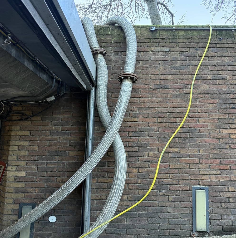 boiler hire pipework at hospital in london